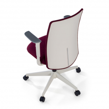 silla giratoria blanco rojo estructura blanca tela brazos regulables 1d 9