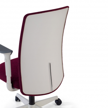silla giratoria blanco rojo estructura blanca tela brazos regulables 1d 5