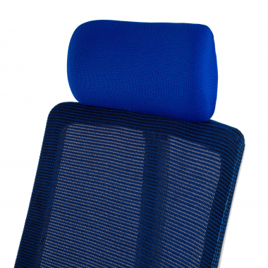 silla de oficina barata blanco azul estructura blanca malla brazos regulables 4d soporte lumbar reposacabezas 12