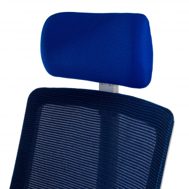 silla de oficina barata blanco azul estructura blanca malla brazos regulables 4d soporte lumbar reposacabezas 10