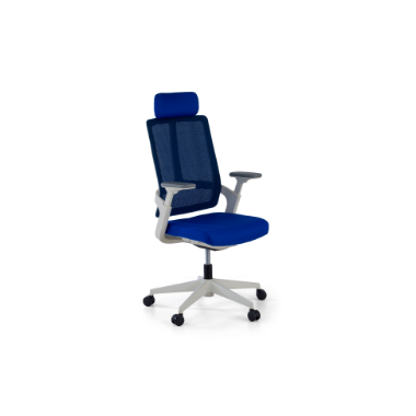 silla de oficina barata blanco azul estructura blanca malla brazos regulables 4d soporte lumbar reposacabezas 13
