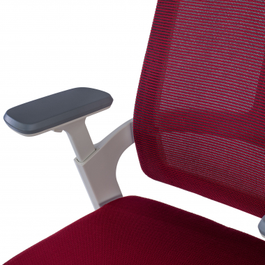 silla de oficina barata blanco rojo estructura blanca malla brazos regulables 4d soporte lumbar reposacabezas 10
