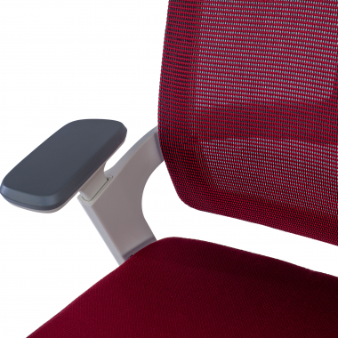 silla de oficina barata blanco rojo estructura blanca malla brazos regulables 4d soporte lumbar reposacabezas 11