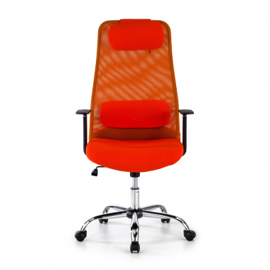 silla de oficina naranja sigma malla brazos fijos reposacabezas 3