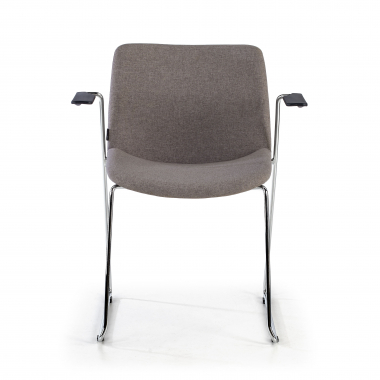 silla confidente gris con brazos tela brazos fijos 3