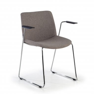 silla confidente gris con brazos tela brazos fijos 1