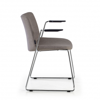 silla confidente gris con brazos tela brazos fijos 4