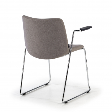 silla confidente gris con brazos tela brazos fijos 5
