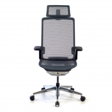 silla de oficina negro con reposacabezas malla brazos regulables 4d soporte lumbar reposacabezas 4