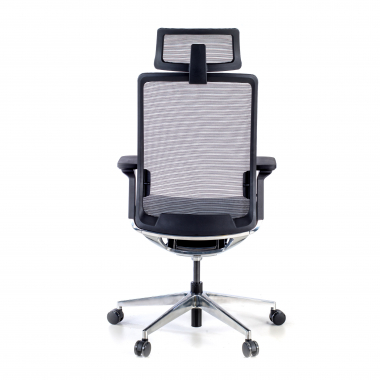 silla de oficina negro con reposacabezas malla brazos regulables 4d soporte lumbar reposacabezas 8