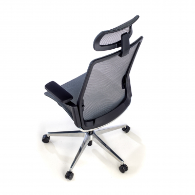 silla de oficina negro con reposacabezas malla brazos regulables 4d soporte lumbar reposacabezas 6
