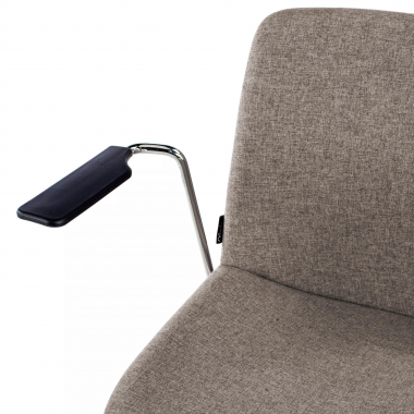 silla confidente gris con brazos tela brazos fijos 8