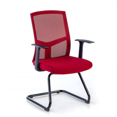 silla confidente rojo silla confidente malla brazos fijos 1