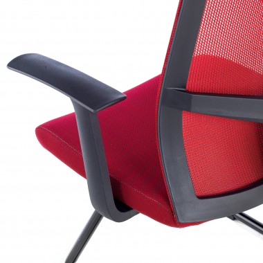 silla confidente rojo silla confidente malla brazos fijos 6