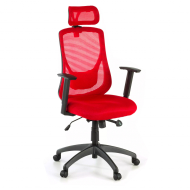 silla de oficina rojo lake malla brazos regulables 1d soporte lumbar reposacabezas 1