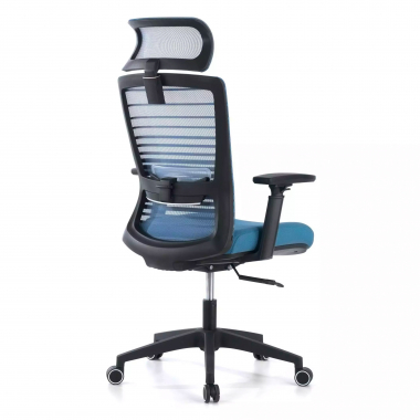 silla de oficina azul tesla malla brazos regulables 3d soporte lumbar reposacabezas 7