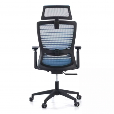 silla de oficina azul tesla malla brazos regulables 3d soporte lumbar reposacabezas 8