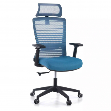 silla de oficina azul tesla malla brazos regulables 3d soporte lumbar reposacabezas 1