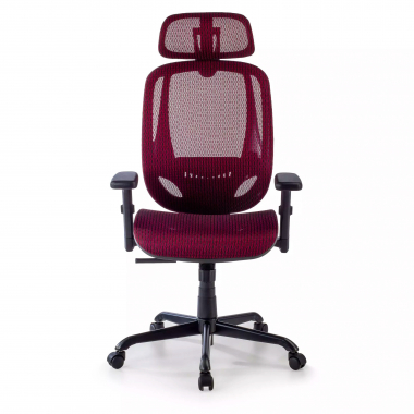 silla ergonomica rojo locktech malla brazos regulables 1d soporte lumbar reposacabezas 5