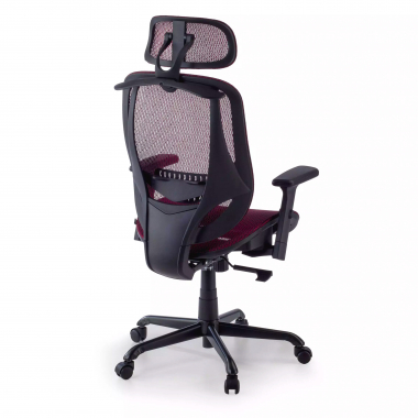 silla ergonomica rojo locktech malla brazos regulables 1d soporte lumbar reposacabezas 8