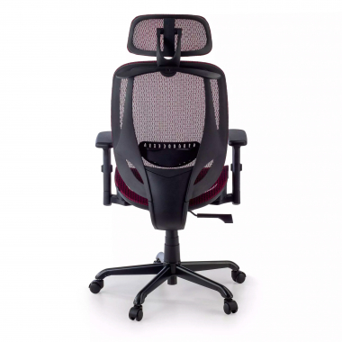 silla ergonomica rojo locktech malla brazos regulables 1d soporte lumbar reposacabezas 9