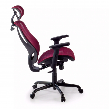 silla ergonomica rojo locktech malla brazos regulables 1d soporte lumbar reposacabezas 10