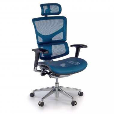 silla ergonomica azul next2 con reposacabezas malla brazos regulables 4d soporte lumbar reposacabezas 1