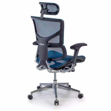 silla ergonomica azul next2 con reposacabezas malla brazos regulables 4d soporte lumbar reposacabezas 8