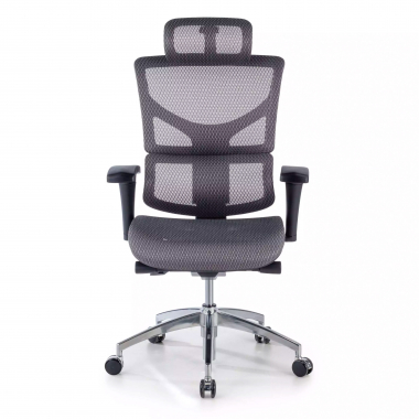 silla ergonomica gris next1 con reposacabezas malla brazos regulables 4d soporte lumbar reposacabezas 4