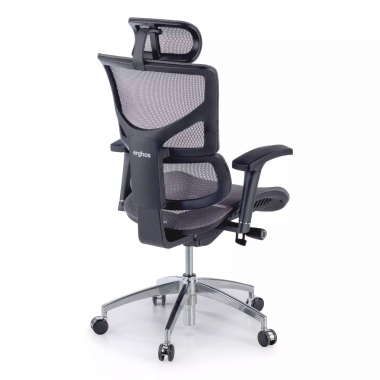 silla ergonomica gris next1 con reposacabezas malla brazos regulables 4d soporte lumbar reposacabezas 8