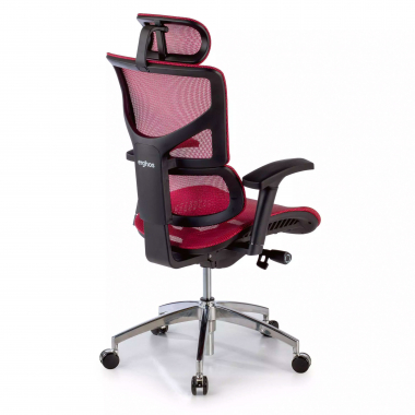 silla ergonomica rojo next1 con reposacabezas malla brazos regulables 4d soporte lumbar reposacabezas 6