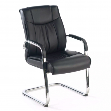 silla confidente negro patin piel natural piel natural brazos tapizados 1