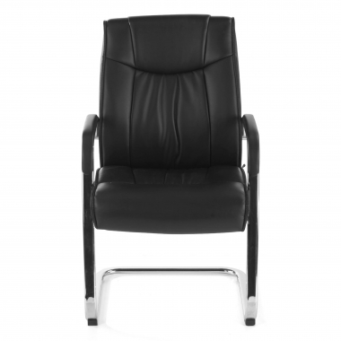 silla confidente negro patin piel natural piel natural brazos tapizados 3