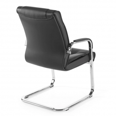silla confidente negro patin piel natural piel natural brazos tapizados 5