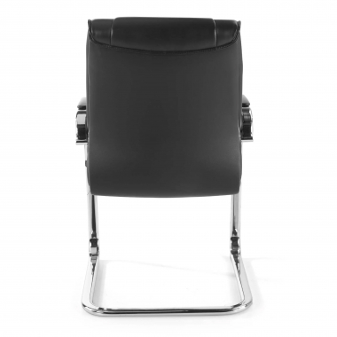 silla confidente negro patin piel natural piel natural brazos tapizados 6