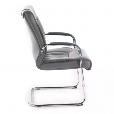 silla confidente gris patin piel natural piel natural brazos tapizados 4
