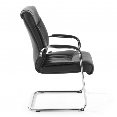 silla confidente negro patin piel sintetica piel sintetica brazos tapizados 4