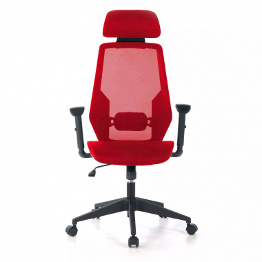 silla de oficina rojo belinda malla brazos regulables 1d soporte lumbar reposacabezas 3