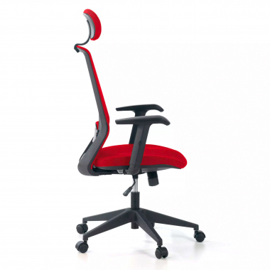silla de oficina rojo belinda malla brazos regulables 1d soporte lumbar reposacabezas 4
