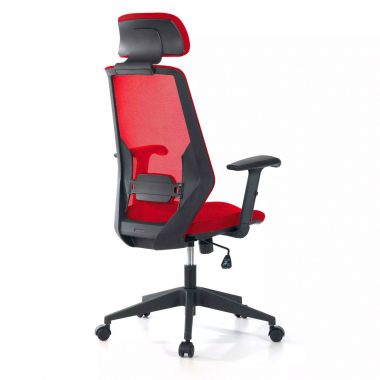 silla de oficina rojo belinda malla brazos regulables 1d soporte lumbar reposacabezas 5