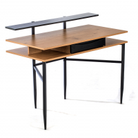 Mesa de escritorio Phoenix en madera roble y patas de acero