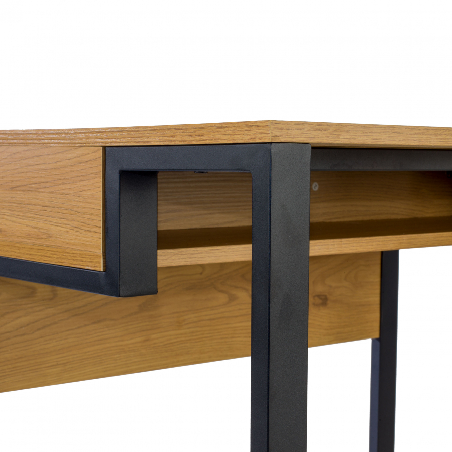 Mesa de oficina Philadelphia de madera y acero, diseño compacto