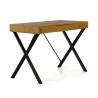 Mesa de Ordenador Niza de madera maciza de roble y patas de acero en cruz