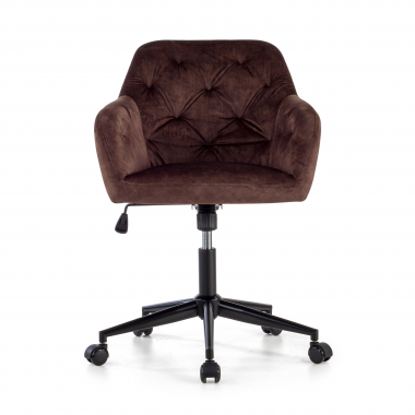 silla giratoria marron rose tela sin brazos 3