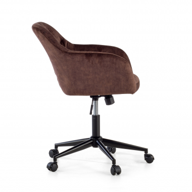 silla giratoria marron rose tela sin brazos 4