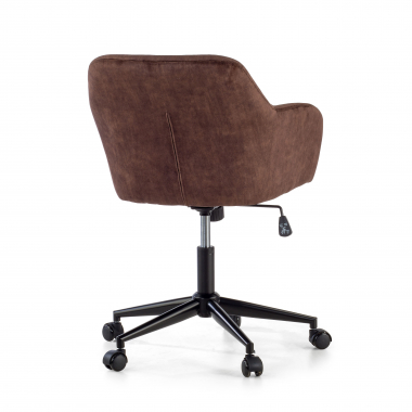 silla giratoria marron rose tela sin brazos 7