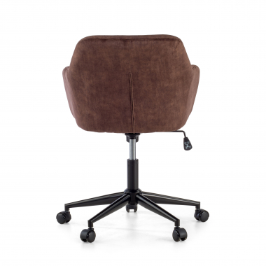silla giratoria marron rose tela sin brazos 9