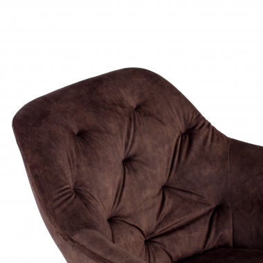 silla giratoria marron rose tela sin brazos 8