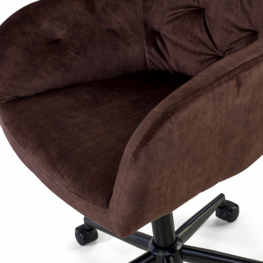 silla giratoria marron rose tela sin brazos 5