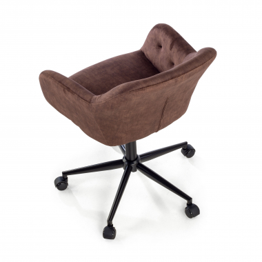 silla giratoria marron rose tela sin brazos 6